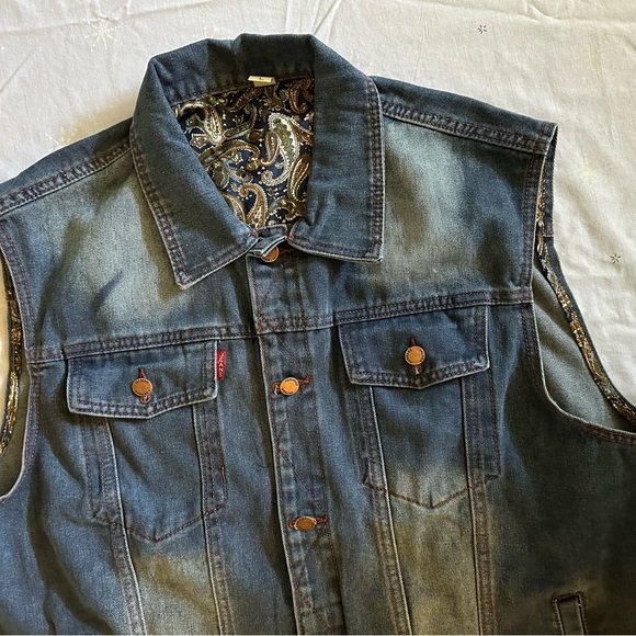 Blue Lightweight NWOT/ Unisex Jean Jacket Vest - Picture 6 of 12